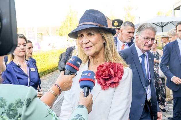 Aken, The Netherlands, 2026-08-11 18:03:25 AACHEN, 11-08-2026, Allianz Park Princess of Orange Princess Amalia attends the opening of the 2026 FEI World Championships in Aachen. The FEI World Championships is a large-scale global equestrian event where world titles are contested in all six equestrian disciplines: dressage, eventing, driving, para-dressage, show jumping, and vaulting. This year, the event is being organized in Aachen, which, like Rotterdam, is known for its Concours Hippique International Officiel (CHIO), and takes place at Allianz Park. PHOTO: NLBeeld Patrick van Emst In the photo: Princess Elena of Spain Credit: NL Beeld Patrick van Emst  Copyright: xx x