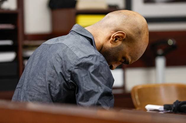 August 11, 2026, Tampa, Florida, USA: Defendant Joseph Killins lowers his head, while the prosecution gives opening statements during his trial inside courtroom 51a of the Hillsborough Courthouse Annex on Tuesday, Aug. 11, 2026, in Tampa. Tampa USA  - ZUMAs70_ 20260811_zan_s70_015 Copyright: xJeffereexWoox