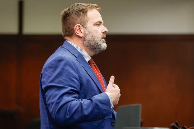 August 11, 2026, Tampa, Florida, USA: Defense attorney Jonathan Hackworth gives an opening statement to jurors during the trial of Joseph Killins inside courtroom 51a of the Hillsborough Courthouse Annex on Tuesday, Aug. 11, 2026, in Tampa. Tampa USA - ZUMAs70_ 20260811_zan_s70_017 Copyright: xJeffereexWoox