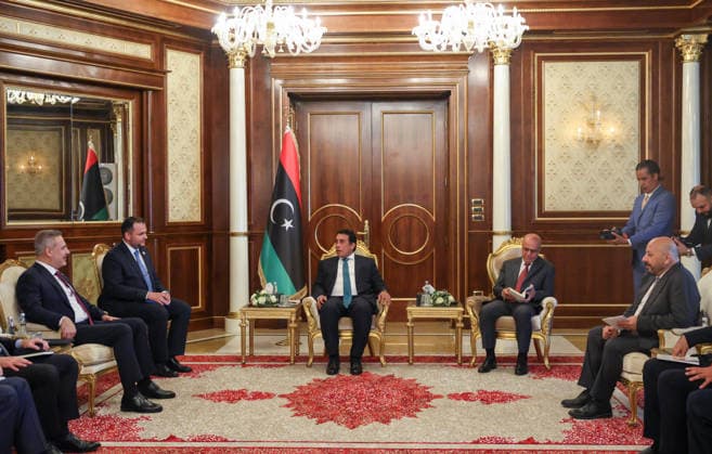 Turkish Foreign Minister Hakan Fidan in Tripoli TRIPOLI, LIBYA - AUGUST 11: (----EDITORIAL USE ONLY - MANDATORY CREDIT - TURKISH FOREIGN MINISTRY HANDOUT - NO MARKETING NO ADVERTISING CAMPAIGNS - DISTRIBUTED AS A SERVICE TO CLIENTS----) Turkish Foreign Minister Hakan Fidan meets Libyan Presidential Council Chairman Mohamed al-Menfi in Tripoli, Libya on August 11, 2026. Turkish Ministry of Foreign Affairs Handout Anadolu Tripoli Libya. Editorial use only. Please get in touch for any other usage.  Copyright: x2026xAnadoluxTurkishxMinistryxofxForeignxAffairsx xHandoutx