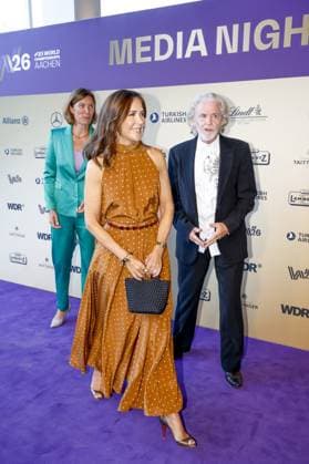 Royals At FEI World Championships Dinner - Aachen Crown Princess Mary of Denmark attends the opening of the 2026 FEI World Championships in Aachen, Germany on August 11, 2026, where world titles are contested across dressage, eventing, driving, para-dressage, show jumping, and vaulting disciplines, with the event held at Allianz Park. Photo by Patrick van Emst NLBeeld Bruno Press ABACAPRESS.COM Aachen Germany  Copyright: xBrunoxPress ABACAx