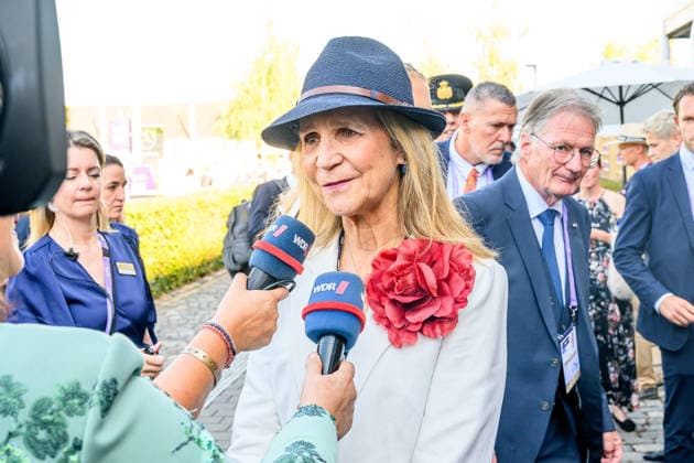Princess Amalia Attends Opening Of 2026 FEI World Championships In Aachen, Germany - 11 Aug 2026 Princess Elena from Spain during the opening of the 2026 FEI World Championships in Aachen. The FEI World Championships is a global equestrian event where world titles are contested in dressage, eventing, driving, para-dressage, show jumping, and vaulting, held at Allianz Park. Aachen Germany  Copyright: xDPPA EMx