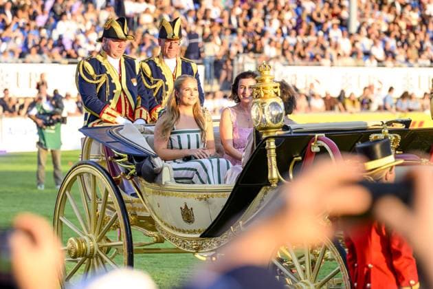 Aken, The Netherlands, 2026-08-11 20:21:37 AACHEN, 11-08-2026, Allianz Park Princess of Orange Princess Amalia attends the opening of the 2026 FEI World Championships in Aachen. The FEI World Championships is a large-scale global equestrian event where world titles are contested in all six equestrian disciplines: dressage, eventing, driving, para-dressage, show jumping, and vaulting. This year, the event is being organized in Aachen, which, like Rotterdam, is known for its Concours Hippique International Officiel (CHIO), and takes place at Allianz Park. PHOTO: NLBeeld Patrick van Emst Credit: NL Beeld Patrick van Emst  Copyright: xx x