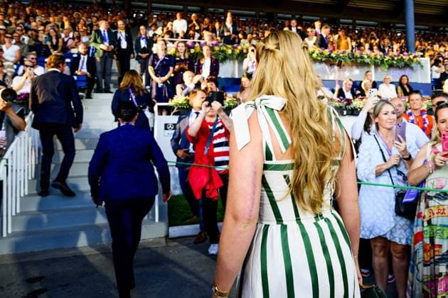 Aken, The Netherlands, 2026-08-11 20:24:38 AACHEN, 11-08-2026, Allianz Park Princess of Orange Princess Amalia attends the opening of the 2026 FEI World Championships in Aachen. The FEI World Championships is a large-scale global equestrian event where world titles are contested in all six equestrian disciplines: dressage, eventing, driving, para-dressage, show jumping, and vaulting. This year, the event is being organized in Aachen, which, like Rotterdam, is known for its Concours Hippique International Officiel (CHIO), and takes place at Allianz Park. PHOTO: NLBeeld Patrick van Emst Credit: NL Beeld Patrick van Emst  Copyright: xx x
