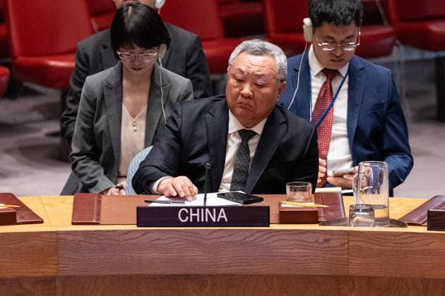 August 11, 2026, New York, New York, USA: Ambassador Fu Cong of China attends monthly Security Council Meeting on The situation in the Middle East, including the Palestinian question at UN Headquarters in New York, NY on August 11, 2026. New York USA - ZUMAr339 20260811_znp_r339_051 Copyright: xLevxRadinx