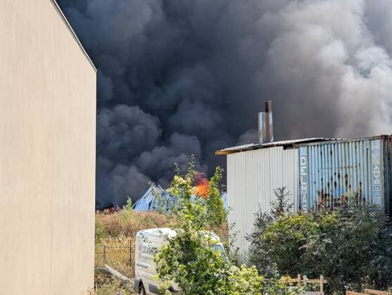 Major fire broke near Roissy-CDG Airport in Paris PARIS, FRANCE - AUGUST 11: A view of smoke after a fire broke in Louvres, near Roissy-CDG Airport, north of Paris, France on August 11, 2026. The fire led to the temporary closure of two of the airport’s runways. Rail and road traffic was partially disrupted. In total, nearly 110 firefighters were deployed and, according to initial reports, at least several dozen vehicles were destroyed by the flames. Luc Auffret Anadolu Paris France. Editorial use only. Please get in touch for any other usage.  Copyright: x2026xAnadoluxLucxAuffretx
