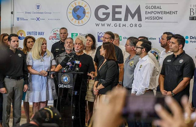 August 11, 2026, Fl, USA: Colombian entrepreneur Jorge Hano speaks as part of a group of elected officials from South Florida, the City of Doral and businesses leaders that joined Mayor Christi Fraga and Michael Capponi, founder of the Global Empowerment Mission (GEM), during a press conference to detail the urgent relief operations and a call for local volunteers and the need of donations a day after the devastating 7.4-magnitude earthquake that struck western Colombia on Aug. 10, at the organizationÃ¢â‚¬â ¢s headquarters in Doral, Florida, on Tuesday, Aug.11, 2026. USA - ZUMAm67_ 20260811_zaf_m67_001 Copyright: xPedroxPortalx