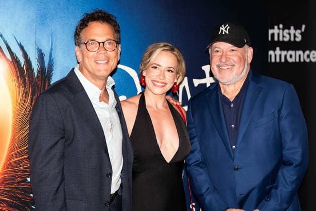 Death Note: The Musical Press Night - VIP Arrivals (L to R) Ivan Menchell, Morgan Reilly, and Composer Frank Wildhorn attend the press night performance of Death Note: The Musical at The Barbican Theatre on August 11, 2026 in London, England., Credit:Lounis Tiar Avalon United Kingdom, London, Barbican Center  Copyright: xLounisxTiarx xAvalonx 1122399182