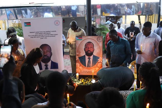 August 11, 2026, Juba, Ces Juba, South Sudan: As burial ceremonies take place in his hometown, staff of the Ministry of Petroleum of the Republic of South Sudan are bidding farewell to their late colleague, Hon. Mayen Wol Jong, who passed away on 4 August 2026 at Aga Khan University Hospital in Nairobi, Kenya...Hon. Mayen Wol Jong was an illustrious South Sudanese lawyer, statesman, and senior public servant. He passed away following multiple organ failure resulting from complications after heart surgery...At the time of his death, he was serving as Senior Technical Advisor and Chairman of the Board of Directors of the Geo Physical Company, a state owned enterprise under the Ministry of Petroleum of the Republic of South Sudan. Juba Sout - ZUMAb132 20260811_zip_b132_009 Copyright: xSamirxBolx