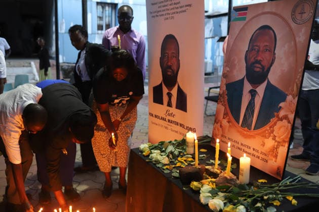 August 11, 2026, Juba, Ces Juba, South Sudan: As burial ceremonies take place in his hometown, staff of the Ministry of Petroleum of the Republic of South Sudan are bidding farewell to their late colleague, Hon. Mayen Wol Jong, who passed away on 4 August 2026 at Aga Khan University Hospital in Nairobi, Kenya...Hon. Mayen Wol Jong was an illustrious South Sudanese lawyer, statesman, and senior public servant. He passed away following multiple organ failure resulting from complications after heart surgery...At the time of his death, he was serving as Senior Technical Advisor and Chairman of the Board of Directors of the Geo Physical Company, a state owned enterprise under the Ministry of Petroleum of the Republic of South Sudan. Juba Sout - ZUMAb132 20260811_zip_b132_015 Copyright: xSamirxBolx