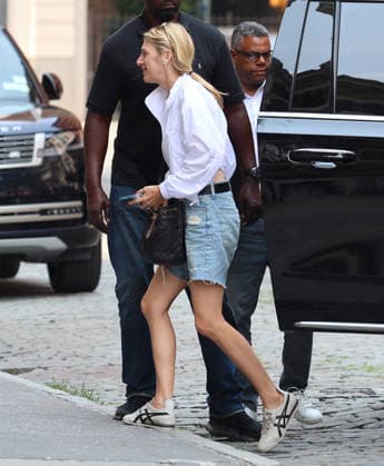 Kristen Stewart and Dylan Meyer out in New York Actress Kristen Stewart and her wife partner Dylan Meyer are smiling and enjoying to be together in New York, NY on August 11, 2026. Photo by Dylan Travis ABACAPRESS.COM New York NY  Copyright: xDylanxTravis ABACAx