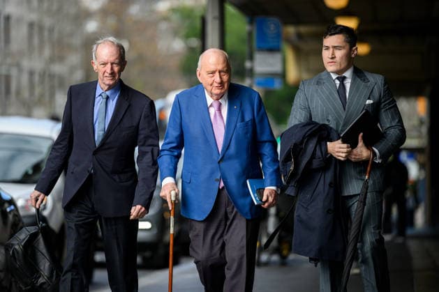 ALAN JONES COURT, Alan Jones (centre) arrives at the Downing Centre Local Court in Sydney, Wednesday, August 12, 2026. ( NO ARCHIVING SYDNEY NEW SOUTH WALES AUSTRALIA  Copyright: xBIANCAxDExMARCHIx 20260812138924368740