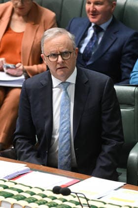 QUESTION TIME, Australian Prime Minister Anthony Albanese reacts during Question Time in the House of Representatives at Parliament House in Canberra, Wednesday, August 12, 2026. ( NO ARCHIVING CANBERRA AUSTRALIAN CAPITAL TERRITORY AUSTRALIA  Copyright: xLUKASxCOCHx 20260812144366584107