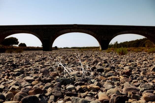 Illustration - Drought in Corsica - France Illustrations of the severe drought affecting Corsica, France are seen in Galeria on August 11, 2026, with the Fango River completely dry at the Pont des Cinq Arcades and parched lands in the Marsulinu valley. Photo by Shootpix ABACAPRESS.COM Galeria France  Copyright: xShootpix ABACAx