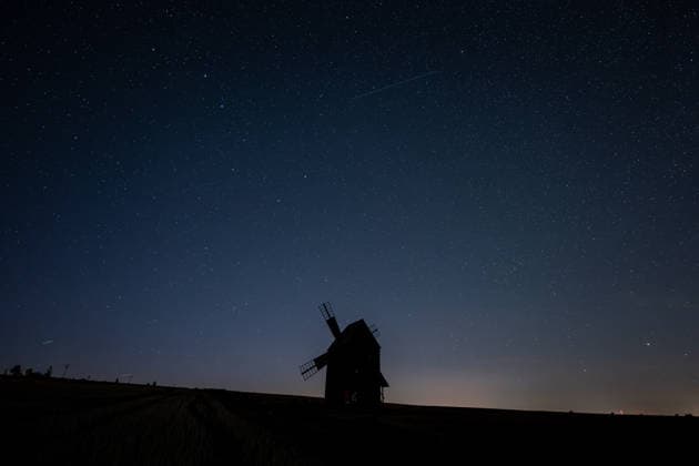 Perseid meteor shower in Czech Republic BILOVEC, CZECH REPUBLIC - AUGUST 11: Perseid meteor showers is observed over an old windmill in Bilovec near Ostrava, Czech Republic, on August 11, 2026. Lukas Kabon Anadolu Bilovec Czech Republic. Editorial use only. Please get in touch for any other usage.  Copyright: x2026xAnadoluxLukasxKabonx