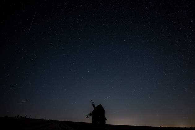 Perseid meteor shower in Czech Republic BILOVEC, CZECH REPUBLIC - AUGUST 11: Perseid meteor showers is observed over an old windmill in Bilovec near Ostrava, Czech Republic, on August 11, 2026. Lukas Kabon Anadolu Bilovec Czech Republic. Editorial use only. Please get in touch for any other usage.  Copyright: x2026xAnadoluxLukasxKabonx