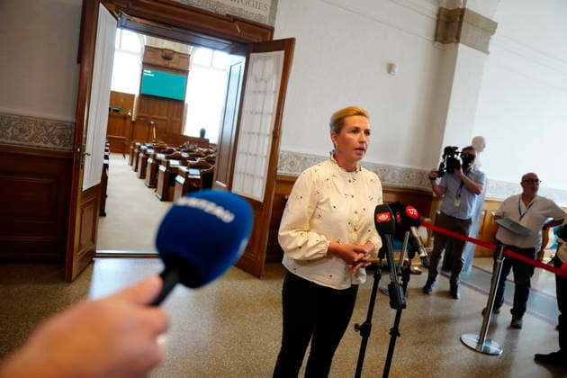 Denmark Migrants Denmarks Prime Minister Mette Frederiksen talks to the media, prior to a meeting in the Parliament with inquires on the migrants who have recently arrived at the Spanish enclave Ceuta, in Copenhagen, Wednesday August 12, 2026 , Copenhagen Denmark *** Denmark Migrants Denmark s Prime Minister Mette Frederiksen speaks to the media prior to a meeting in Parliament regarding the migrants who recently arrived in the Spanish enclave of Ceuta, in Copenhagen, Wednesday, August 12, 2026, Copenhagen, Denmark  Copyright: SebastianxEliasxUthx spdk20260812-095722-L