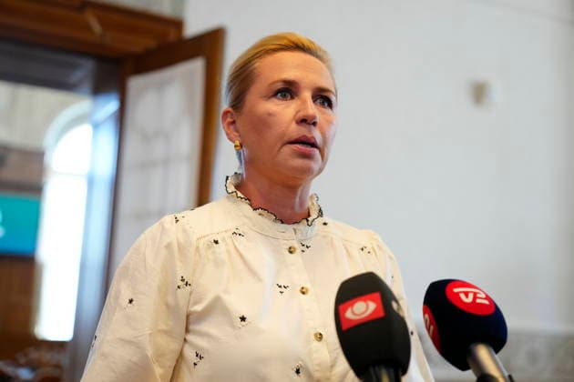 Denmark Migrants Denmarks Prime Minister Mette Frederiksen talks to the media, prior to a meeting in the Parliament with inquires on the migrants who have recently arrived at the Spanish enclave Ceuta, in Copenhagen, Wednesday August 12, 2026 , Copenhagen Denmark *** Denmark Migrants Denmark s Prime Minister Mette Frederiksen speaks to the media prior to a meeting in Parliament regarding the migrants who recently arrived in the Spanish enclave of Ceuta, in Copenhagen, Wednesday, August 12, 2026, Copenhagen, Denmark  Copyright: SebastianxEliasxUthx spdk20260812-095733-L