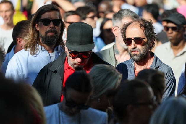 French DJ Kavinsky Funeral in Montmartre - Paris Pedro Winter and Thomas Bangalter (Daft Punk) arriving to the funeral ceremony for French DJ Vincent Belorgey, better known by his stage name Kavinsky at Saint-Pierre-de-Montmartre Church, perched atop Montmartre hill in the 18th arrondissement of Paris, France on August 12, 2026. Photo by Raphael Lafargue ABACAPRESS.COM Paris Ile-de-France France  Copyright: xLafarguexRaphael ABACAx