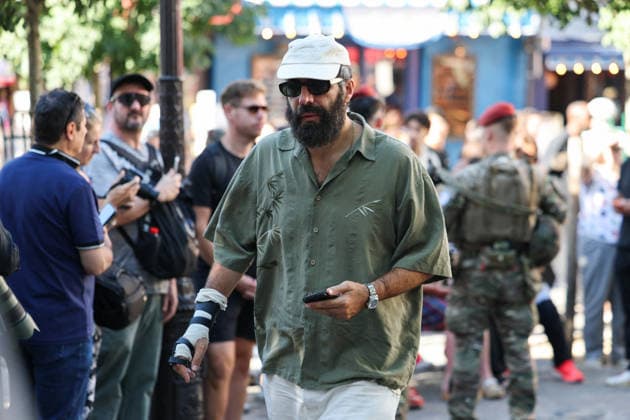 French DJ Kavinsky Funeral in Montmartre - Paris Romain Gavras arriving to the funeral ceremony for French DJ Vincent Belorgey, better known by his stage name Kavinsky at Saint-Pierre-de-Montmartre Church, perched atop Montmartre hill in the 18th arrondissement of Paris, France on August 12, 2026. Photo by Raphael Lafargue ABACAPRESS.COM Paris Ile-de-France France  Copyright: xLafarguexRaphael ABACAx