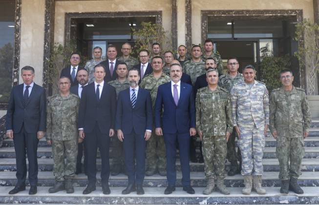 Turkish Foreign Minister Hakan Fidan in Tripoli TRIPOLI, LIBYA - AUGUST 12: (----EDITORIAL USE ONLY MANDATORY CREDIT - TURKISH FOREIGN MINISTRY HANDOUT - NO MARKETING NO ADVERTISING CAMPAIGNS - DISTRIBUTED AS A SERVICE TO CLIENTS----) Turkish Foreign Minister Hakan Fidan (4th R) poses for photos during his visit to the Turkish Armed Forces Libya Task Group Command in Tripoli, Libya, on August 12, 2026. Turkish Foreign Ministry Handout Anadolu Tripoli Libya. Editorial use only. Please get in touch for any other usage.  Copyright: x2026xAnadoluxTurkishxForeignxMinistryx xHandoutx