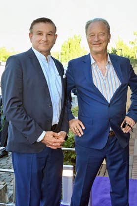 Tom Gerhardt mit Gast bei der Media Night der FEI World Championships Aachen 2026 im Champions Circle am Reitstadion. Aachen, 11.08.2026 *** Tom Gerhardt with a guest at the Media Night for the 2026 FEI World Championships Aachen at the Champions Circle at the Aachen Equestrian Stadium, August 11, 2026 Foto:xC.xAdolph xFuturexImagex fei_6872