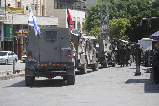 Israeli Forces Raid Balata Refugee Camp Near Nablus Israeli forces deploy during a military operation in Balata refugee camp, east of the West Bank city of Nablus, on August 12, 2026. Israeli forces also raid the camp’s central market during the operation. Photo by Mohammed Nasser apaimages Nablus West Bank Palestinian Territory 120826_Nablus_MN_00(13) Copyright: xapaimagesxMohammedxNasserx xapaimagesx
