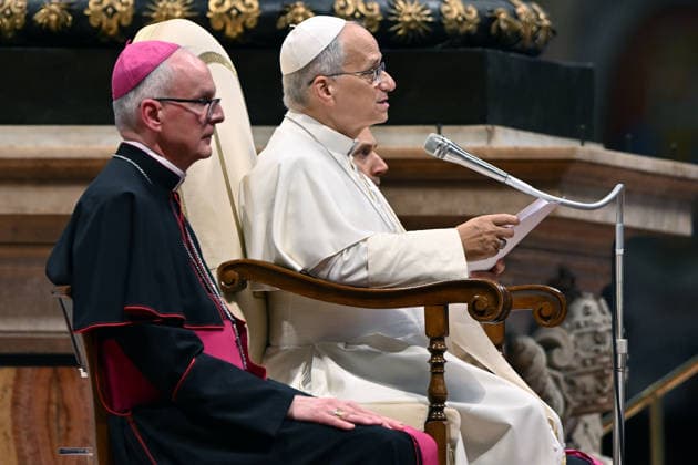 ITALY - POPE LEO XIV DURING THE WEEKLY GENERAL AUDIENCE IN ST PETER S BASILICA IN THE VATICAN- 2026 8 12 Italy, Rome, Vatican, 2026 8 12 Pope Leo XIV during the weekly general audience in St Peter s Basilica at the Vatican EDITORIAL USE ONLY - NO BOOKS Copyright: xALESSIAxGIULIANIx