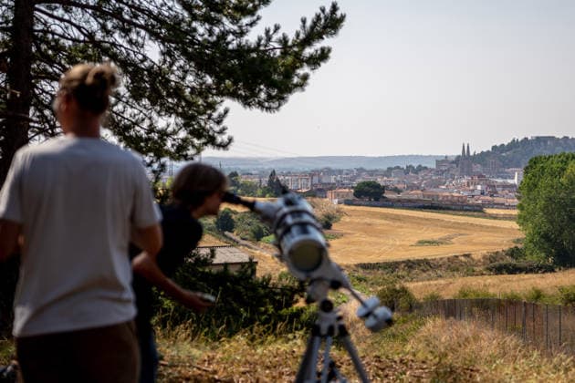 Burgos Observes the 2026 Total Solar Eclipse: Astronomy enthusiasts during the 2026 total solar eclipse on August 12, 2026, in Burgos, Castile and León, Spain. This is the first total solar eclipse visible from the Iberian Peninsula in over a century. The path of totality crosses Spain from west to east and passes through numerous provincial capitals, from which observers will be able to catch a glimpse of the first event in the so-called trio of eclipses, since on August 2, 2027, another total eclipse will cross Spain, and on January 26, 2028, an annular eclipse will occur in Spain  Copyright: xGabrielxLuengasx 7711315