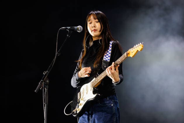Sailor Honeymoon live at Oyafestivalen 2026 Oslo, Norway. 12th, August 2026. The South Korean punk rock band Sailor Honeymoon performs a live concert during the Norwegian music festival Oyafestivalen 2026 in Oslo. Here guitarist and vocalist Zaeeun Shin is seen live on stage. Norway, Oslo  Copyright: xGonzalesxPhoto KetilxMartinsenx