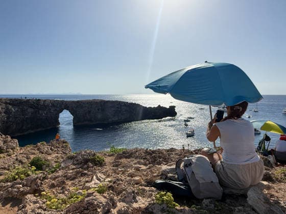 People Prepare to Observe the Solar Eclipse - Menorca People prepare to observe the solar eclipse at the Pont d en Gil in Menorca, Spain on August 12, 2026. The Pont d en Gil, near Ciutadella, in Menorca is one of the best sites in the world to observe the total solar eclipse on August 12, 2026. Photo by JMP ABACAPRESS.COM Menorca Spain  Copyright: xJMP ABACAx