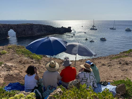 People Prepare to Observe the Solar Eclipse - Menorca People prepare to observe the solar eclipse at the Pont d en Gil in Menorca, Spain on August 12, 2026. The Pont d en Gil, near Ciutadella, in Menorca is one of the best sites in the world to observe the total solar eclipse on August 12, 2026. Photo by JMP ABACAPRESS.COM Menorca Spain  Copyright: xJMP ABACAx