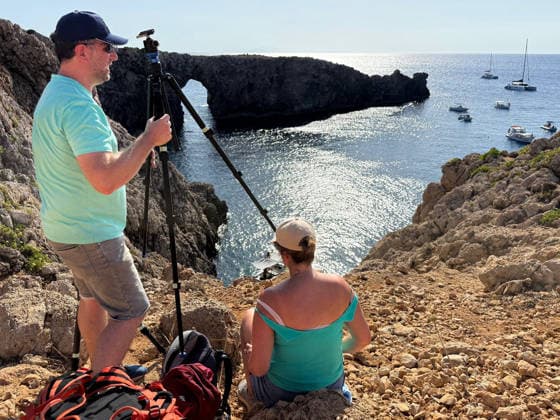 People Prepare to Observe the Solar Eclipse - Menorca People prepare to observe the solar eclipse at the Pont d en Gil in Menorca, Spain on August 12, 2026. The Pont d en Gil, near Ciutadella, in Menorca is one of the best sites in the world to observe the total solar eclipse on August 12, 2026. Photo by JMP ABACAPRESS.COM Menorca Spain  Copyright: xJMP ABACAx