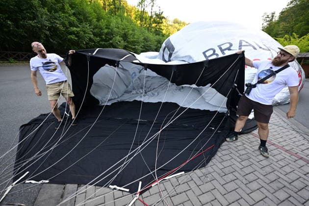 Astronomers take hot-air balloon ride to observe partial solar eclipse, if weather is favourable in Nedvedice, Czech Republic, August 12, 2026. Pictured Astrophotographer and popularizer of astronomy Roman Ponca. (CTKxPhoto VaclavxSalek) CTKPhotoP2026081206062  CTKPhotoP2026081206062