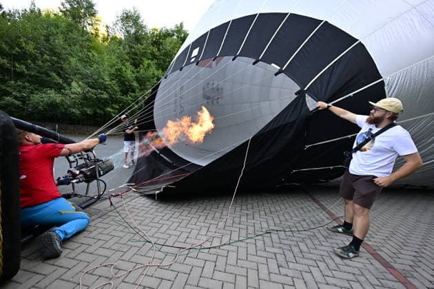 Astronomers take hot-air balloon ride to observe partial solar eclipse, if weather is favourable in Nedvedice, Czech Republic, August 12, 2026. Pictured Astrophotographer and popularizer of astronomy Roman Ponca. (CTKxPhoto VaclavxSalek) CTKPhotoP2026081206102  CTKPhotoP2026081206102