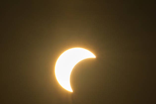 A partial solar eclipse appears over Germany. Germany - Kassel, 12.08.2026 A partial solar eclipse is seen over the rooftops of Kassel as the Moon passes in front of the Sun obscuring up to 89 percent when viewed from a central location in Germany. The total phase of the eclipse is visible only in parts of Greenland, Iceland and Spain, while Germany remains outside the path of totality. Hesse