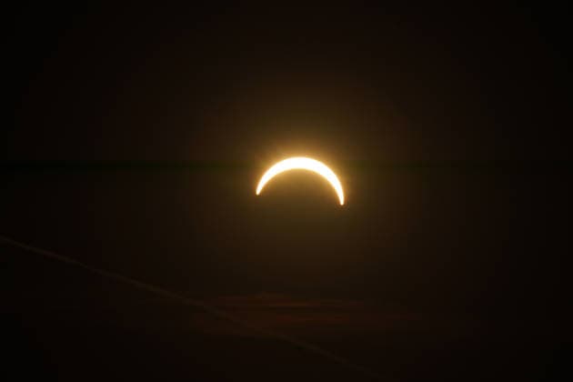 Die Sonnenfinsternis beginnt über Büttelborn in Südhessen - 12.08.2026 Büttelborn: Partielle Sonnenfinsternis in Südhessen *** The solar eclipse begins over Büttelborn in southern Hesse on August 12, 2026. Büttelborn: Partial solar eclipse in southern Hesse