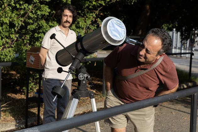 Solar eclipse in Italy CASERTA, ITALY - AUGUST 12: People watch the solar eclipse inside the Caserta planetarium, in Caserta, Southern Italy, on August 12, 2026. A solar eclipse is an optical-astronomical phenomenon, usually associated with the sun-earth-moon system, characterized by the obscuration of all or part of the solar disk by the moon, as seen from Earth. Iso Ekle Anadolu Caserta Italy. Editorial use only. Please get in touch for any other usage.  Copyright: x2026xAnadoluxIsoxEklex