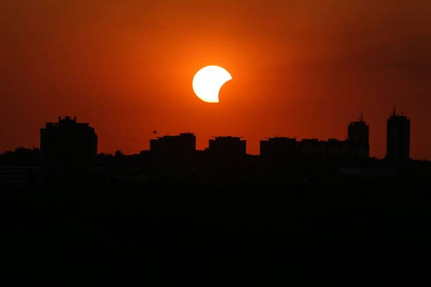 Partial solar eclipse observed in Belgrade BELGRADE, SERBIA - AUGUST 12: A view of partial solar eclipse in Belgrade, Serbia, on August 12, 2026. Filip Stevanovic Anadolu Belgrade Serbia. Editorial use only. Please get in touch for any other usage.  Copyright: x2026xAnadoluxFilipxStevanovicx