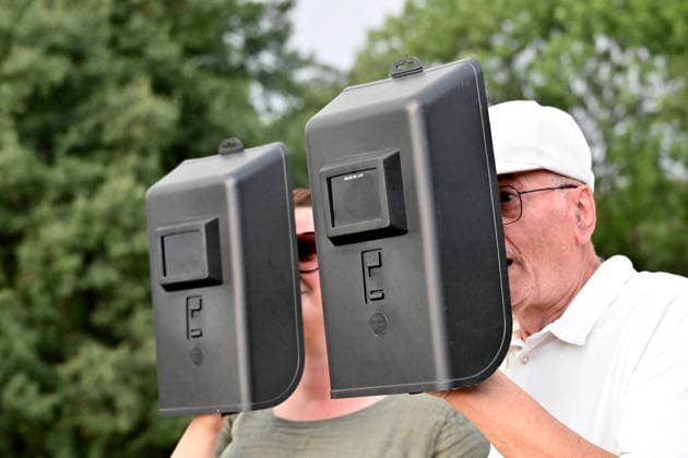 IPA87423558 - Milan, Solar Eclipse The photo shows the eclipse as seen through welding goggles  Copyright: xSimonexComix xSimonexComix 87423558
