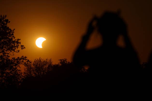 Solar eclipse in Croatia People watch the moon partially covers the sun during a solar eclipse in Zagreb, Croatia, August 12, 2026  IgorxKralj PIXSELL