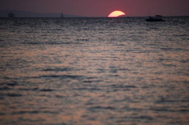 Solar eclipse in Croatia The moon partially covers the sun over the sea during a solar eclipse in Vela Luka , Croatia, August 12, 2026  IgorxSoban PIXSELL
