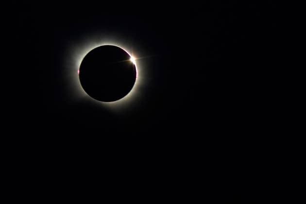 August 12, 2026, Arguedas, Spain: ARGUEDAS, SPAIN Ã¢â‚¬ AUGUST 12, 2026: A total solar eclipse is seen from Sendaviva Adventure Park in Arguedas, Navarra, northern Spain, as the Moon completely obscures the Sun during the rare astronomical event. Hundreds of visitors gathered at the park to observe the eclipse. Arguedas Spain - ZUMAq101 20260812_zna_q101_205 Copyright: xUnaixBeroizx
