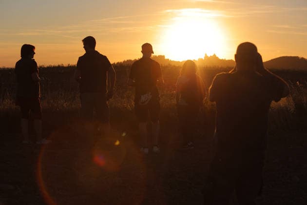 People observe partial solar eclipse in Lipnice nad Sazavou, Czech Republic, August 12, 2026. (CTKxPhoto LiborxPlihal) CTKPhotoP2026081207903  CTKPhotoP2026081207903