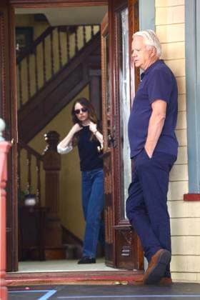 Emma Stone and Tim Robbins are seen on the set of Catch in NYC Emma Stone and Tim Robbins are seen on the set of Catch in NYC. 12 Aug 2026 Pictured: Emma Stone and Tim Robbins are seen on the set of Catch in NYC.  Copyright: xThexMegaxAgencyxSteveSands NewYorkNewswire MEGAx