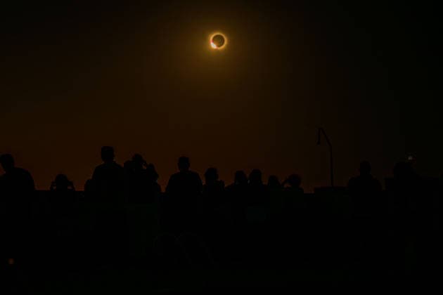Total Solar Eclipse in Madrid, Spain - 12 Aug 2026 The sun is seen being blocked by the moon during a total solar eclipse observed in Madrid. Madrid Spain Copyright: xJorgexCastellanosx xSOPAxImagesx 9