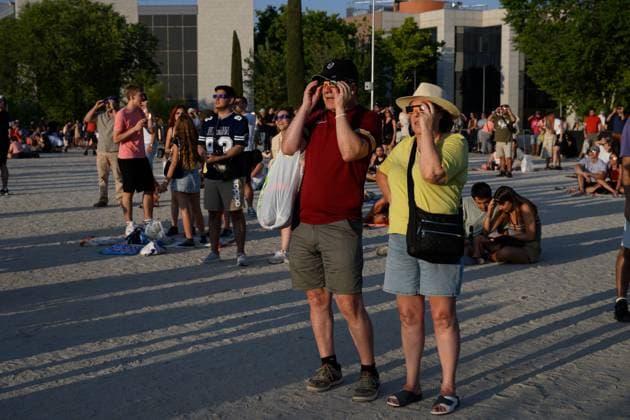 August 12, 2026, San SebastioÂ¡N De Los Reyes, Spain: SAN SEBASTIoÂN DE LOS REYES, MADRID, SPAIN Ã¢â‚¬ AUGUST 12, 2026: A total solar eclipse is seen from San SebastioÂ¡n de los Reyes, north of Madrid, Spain, on August 12, 2026. The town lay near the southern edge of the path of totality, experiencing approximately 31 seconds of totality at around 8:32 p.m. The event marked the first total solar eclipse visible from mainland Spain in more than a century. San SebastioÂ¡N De Los Reyes Spain - ZUMAq101 20260812_zna_q101_275 Copyright: xTomasxCallex