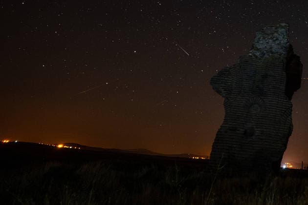 Meteor shower observed in Turkiye s Kirsehir KIRSEHIR, TURKIYE - AUGUST 12: Meteor shower is seen using the long-exposure technique at Ucayak Church in Kirsehir, Turkiye on August 12, 2026. Ismail Aslandag Anadolu Kirsehir Turkey. Editorial use only. Please get in touch for any other usage.  Copyright: x2026xAnadoluxIsmailxAslandagx