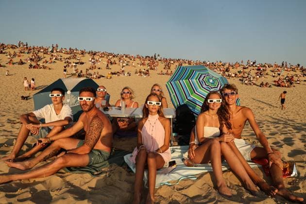 Solar eclipse on August 12 at the Dune of Pilat PHOTOPQR SUD OUEST Photo by Fabien Cottereau La Teste de Buch August 12, 2026 Solar eclipse on August 12 at the Dune of Pilat La Teste de Buch August 12, 2026 Solar eclipse of August 12 at the Dune of Pilat La Teste de Buch 20 GIRONDE France  Copyright: xPHOTOPQR SUDxOUEST MAXPPPxPhotoxFabienxCottereaux 20260813SDO4188 20260813SDO4188