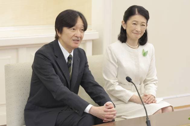 CORRECTED: Japan crown prince ahead of trip to Paraguay Japan s Crown Prince Fumihito speaks during a press conference at the Akasaka East Residence in Tokyo ahead of his official trip to Paraguay. Crown Princess Kiko will accompany him during the trip from Aug. 18 to 26 marking the 90th anniversary of Japanese immigration to the South American country. (Pool photo)  A14AA0005625646P